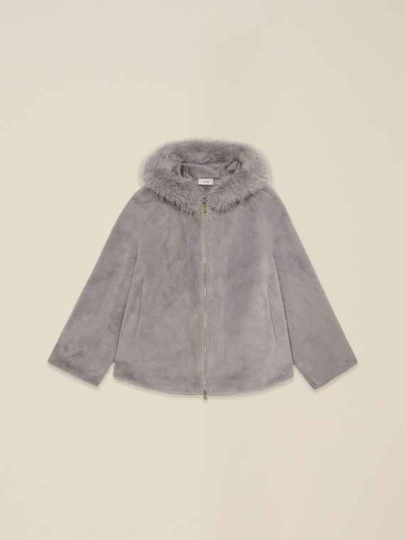 Giubbotto in tessuto effetto peluche