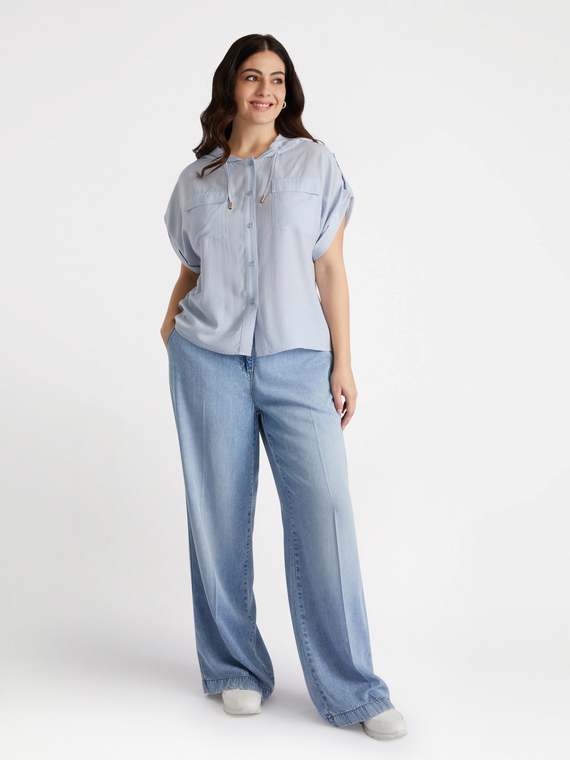 Camicia a righe con cappuccio