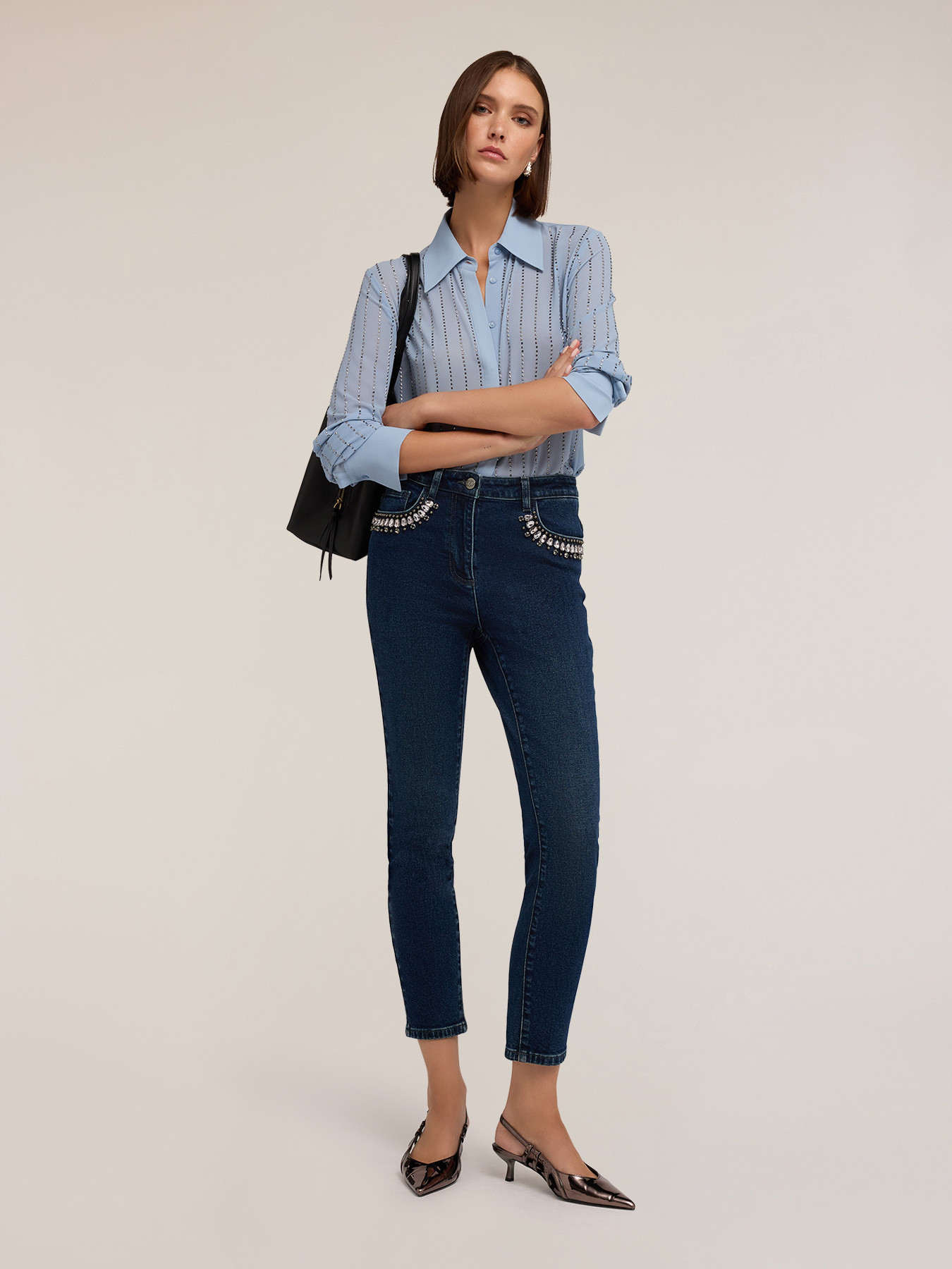 Jean skinny avec poches brodées image number 0