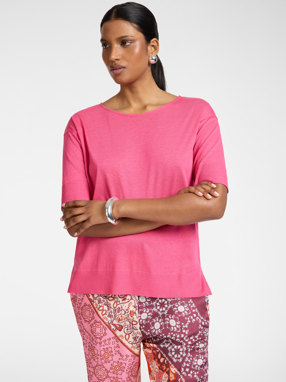 Boxy lyocell blend T-shirt