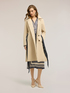 Mixed cotton drill trench coat with double belt image number 4