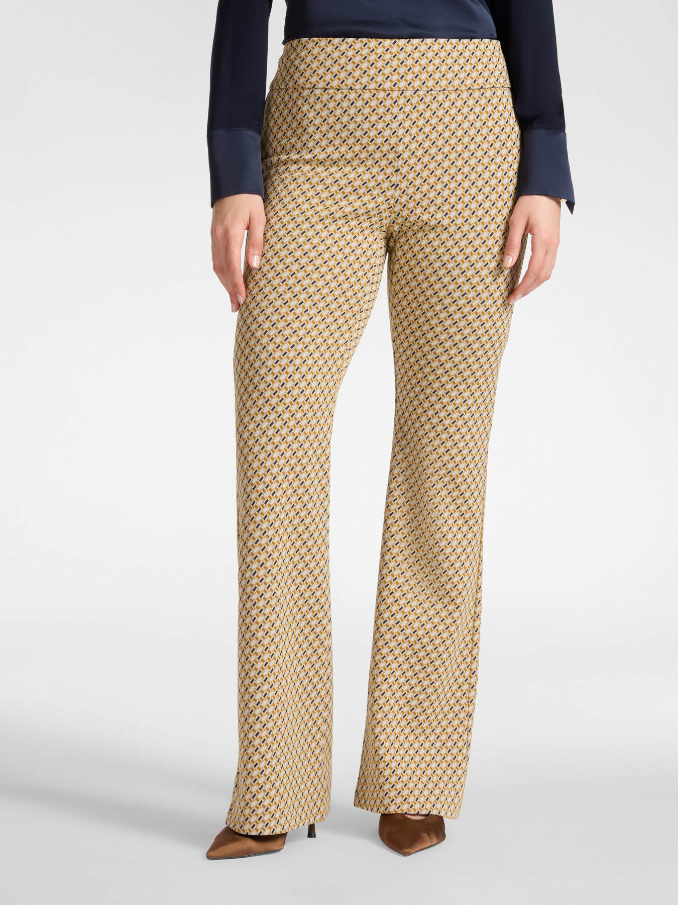Stretch jacquard trousers image number 2