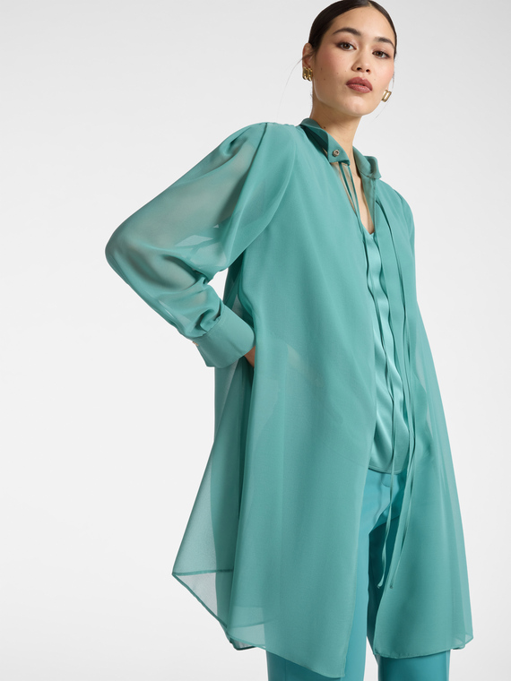 Camisa larga en georgette