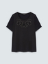 Zweifarbiges T-Shirt mit Blumenstickerei image number 4