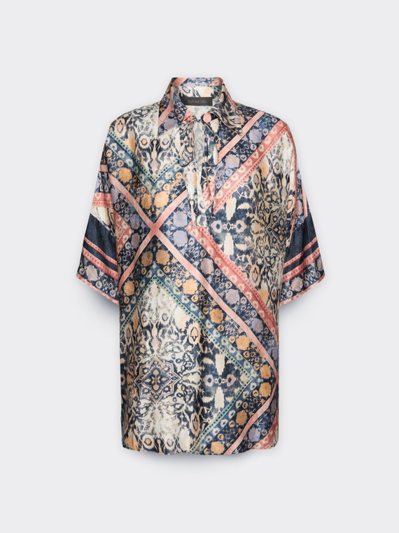 Camisa estampada com cadarços