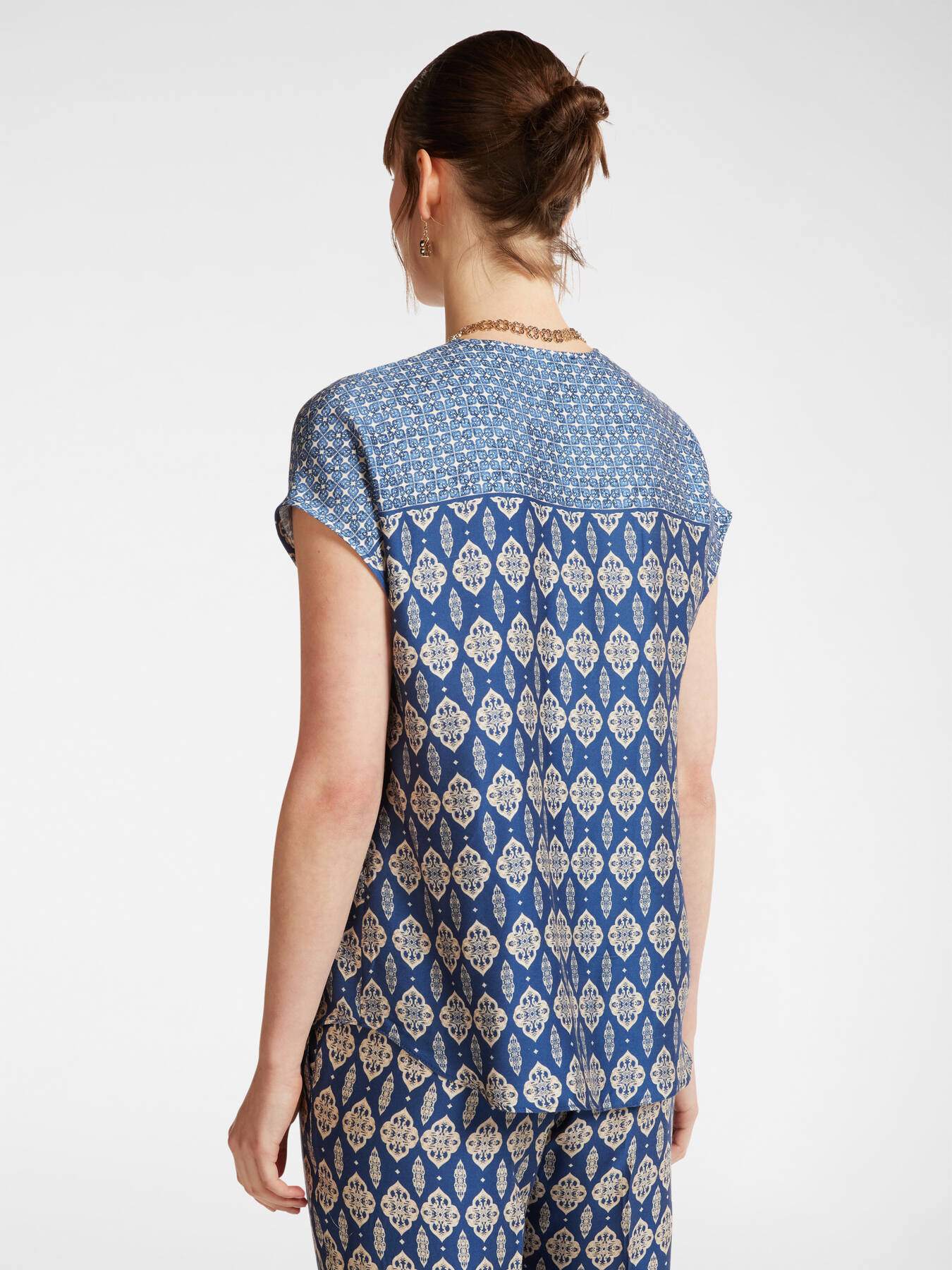 Blouse with ethnic print image number 1