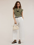 Ribbed sweater with ruffles image number 0