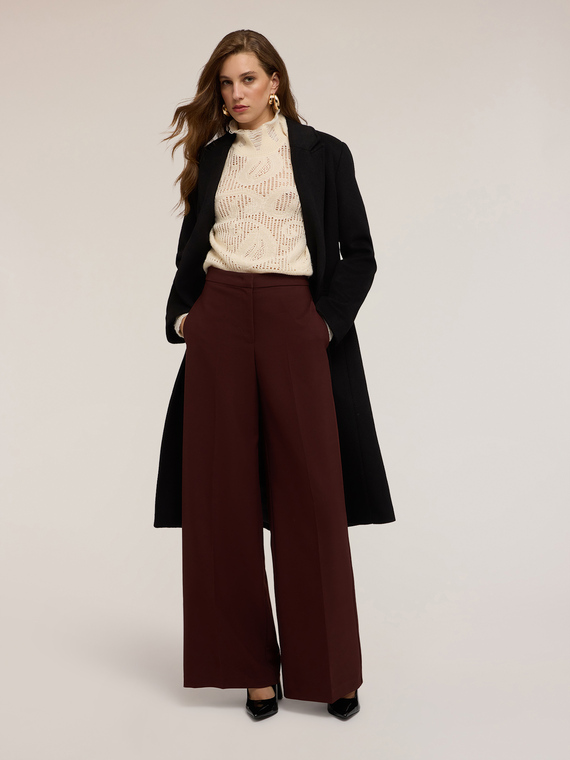 Pantalon palazzo en polyester viscose