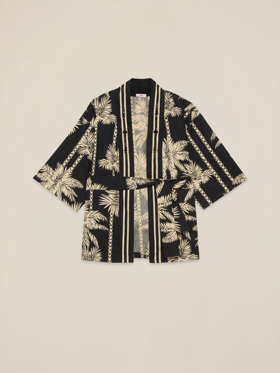 Kimono in cotone con fantasia