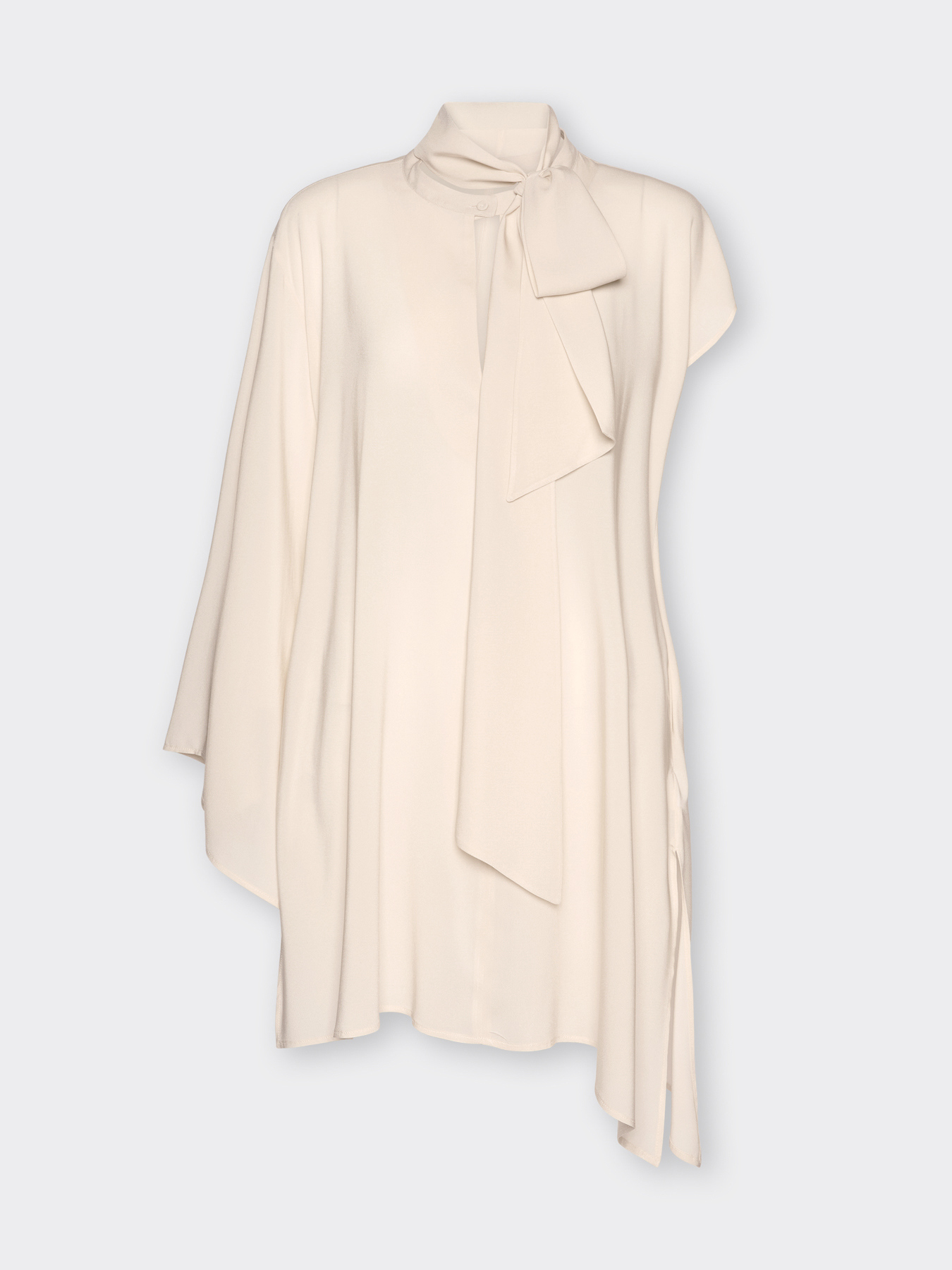 Asymmetrische lange Bluse mit Sch&auml;rpe image number 4