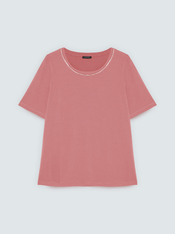 T-shirt in cotone con applicazioni luminose