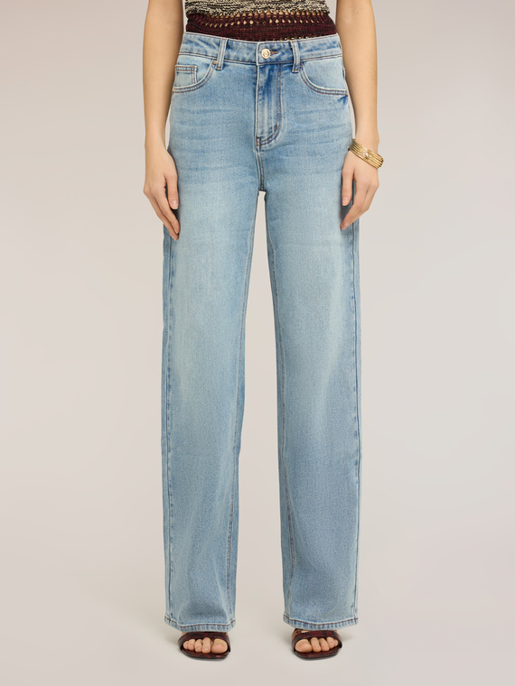 Jeans cu croi larg