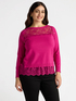 Pullover mit Spitzeneinsätzen image number 2