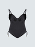 One-piece swimsuit with ruffles and side ties image number 5