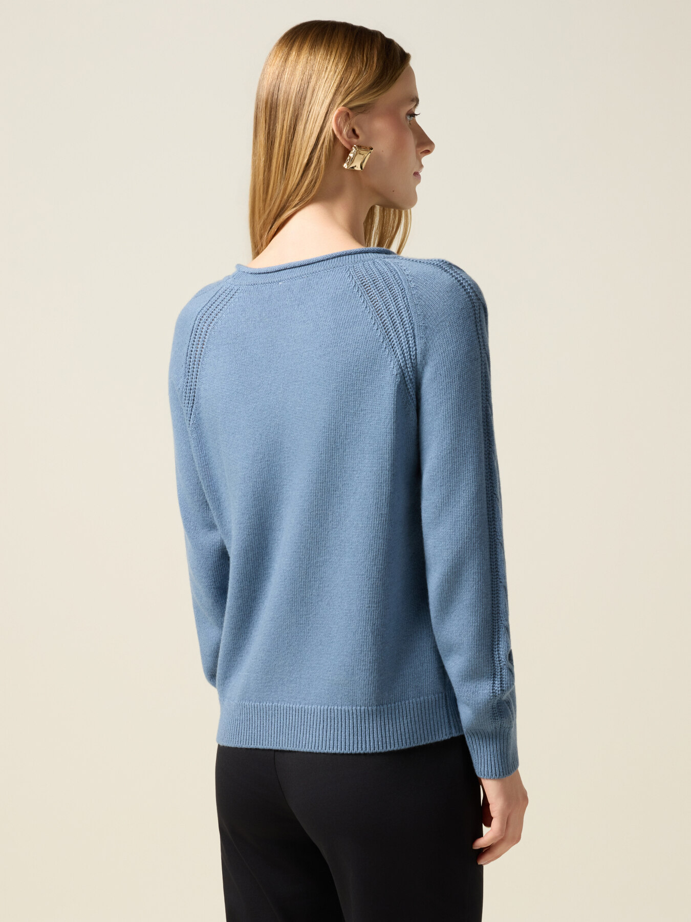 Maglia misto cashmere con dettagli a trecce image number 1