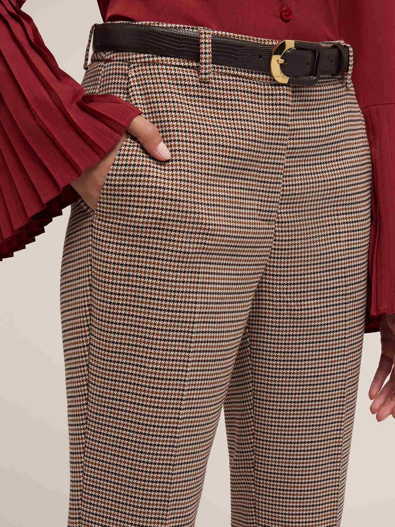 Regular fit pants with check pattern image number 3