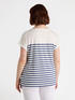 Striped T-shirt with embroidery image number 1