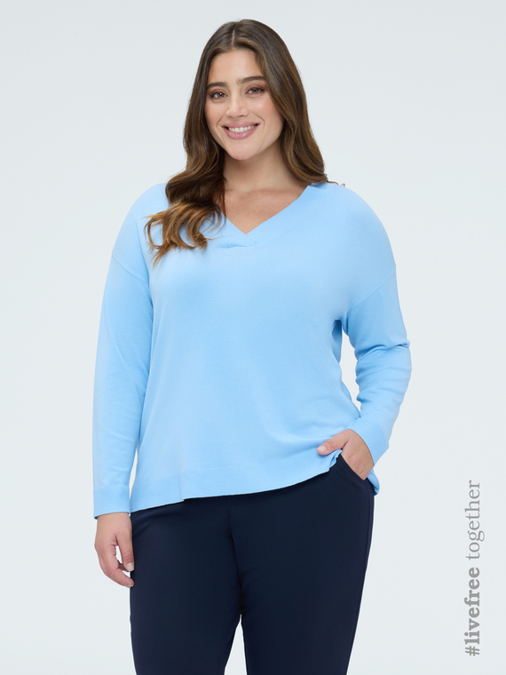 V-neck sweater in viscose blend