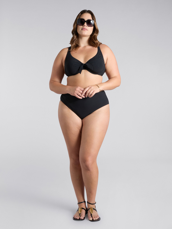 Bikini mit Schleife und Ton-in-Ton-Kristall