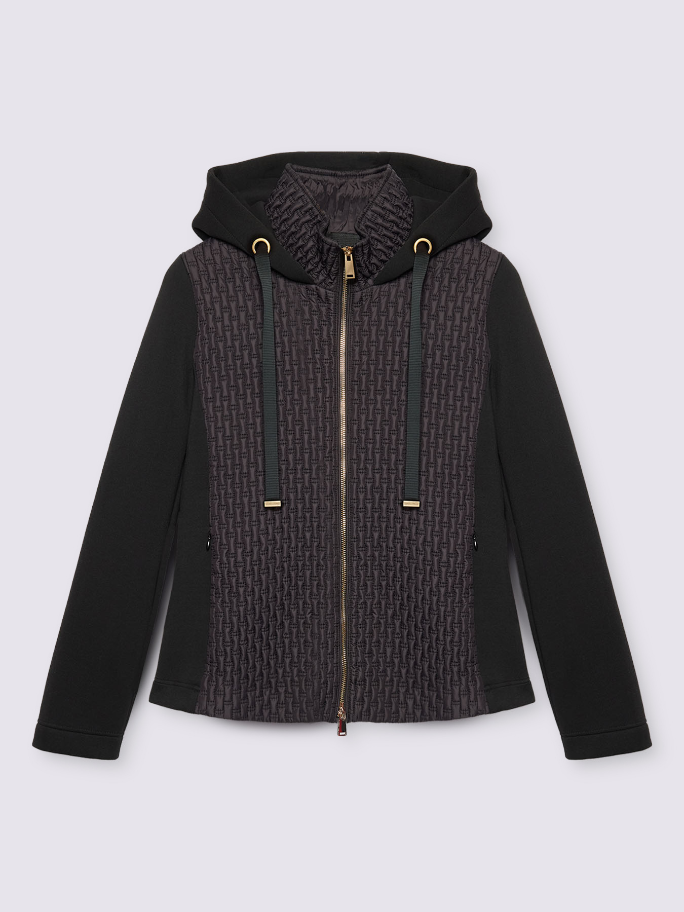 Lightweight dual-material down jacket with hood image number 4