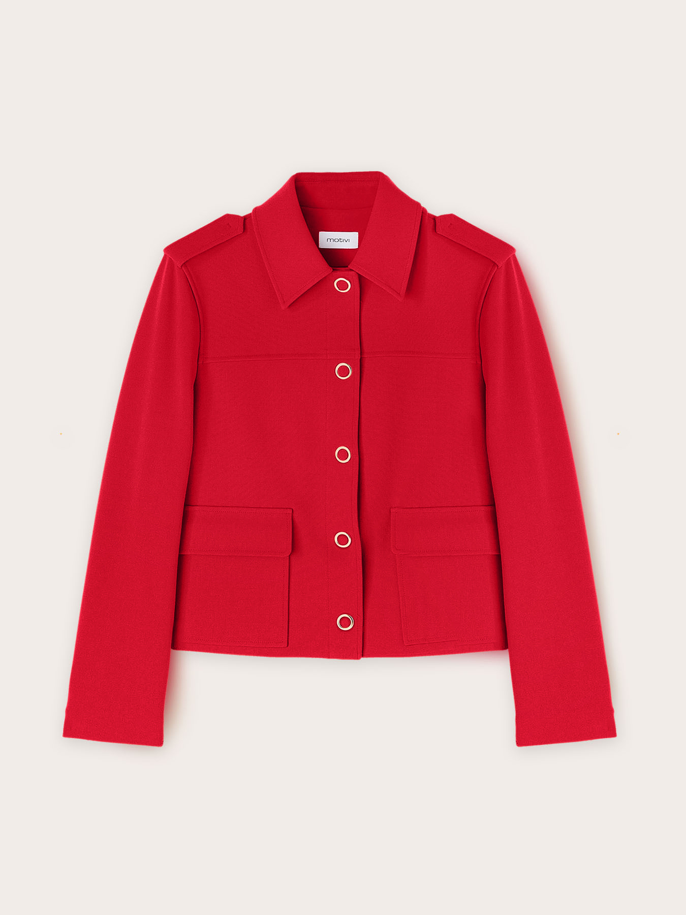 Viscose blend jacket with epaulettes image number 4