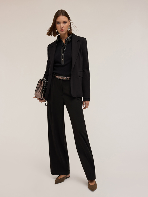 Einreihiger Blazer in Mail&auml;nder Rippe