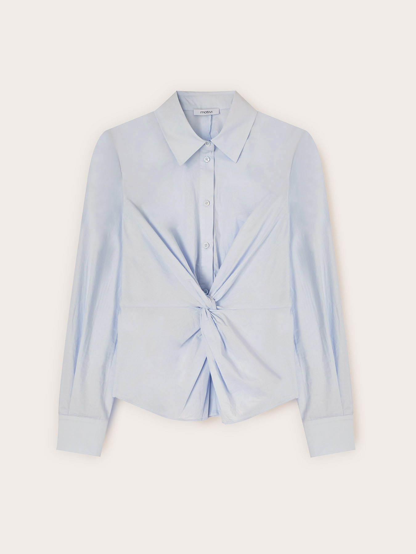 Poplin shirt with knot image number 4