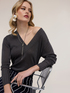 Maglia scollo a v in filato lurex image number 1