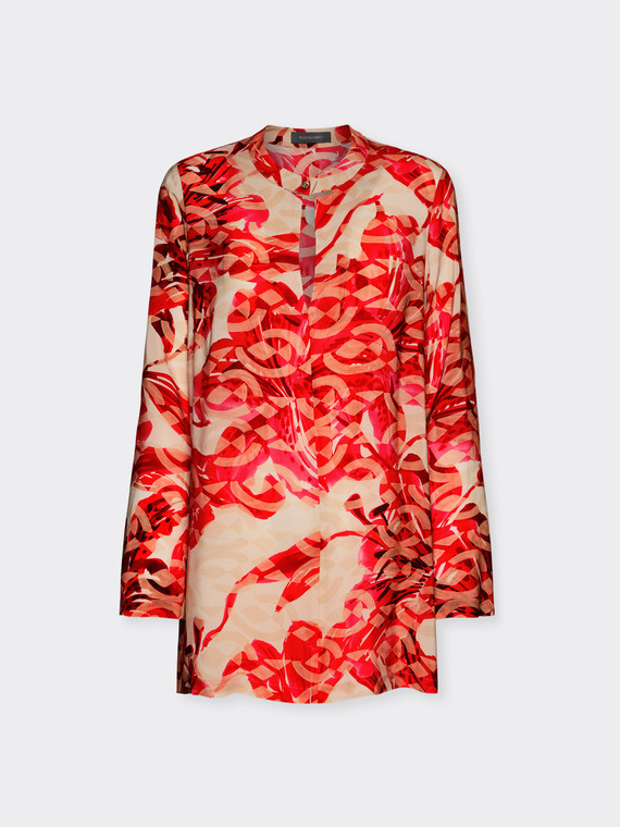 Long printed blouse