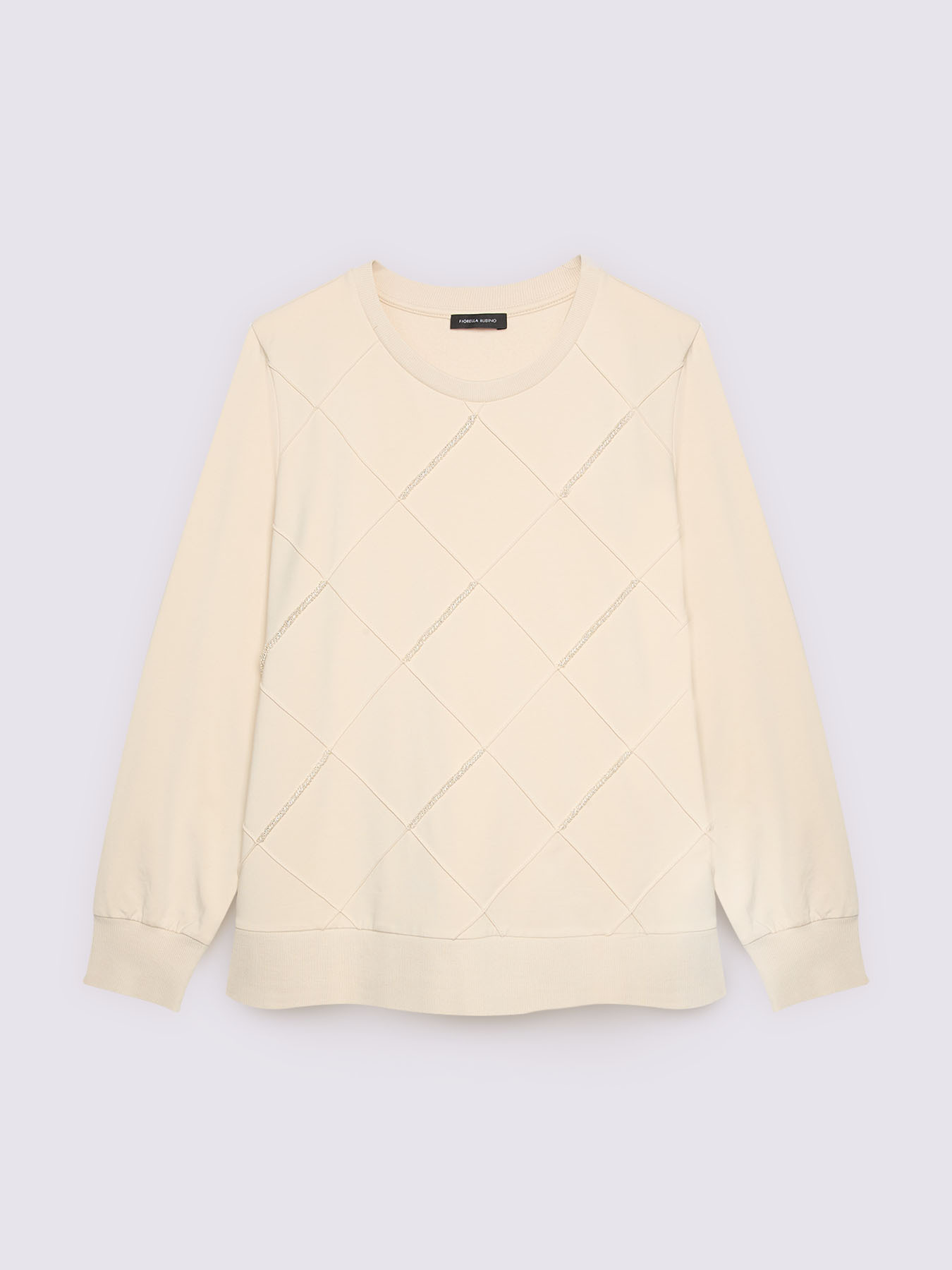 Sweatshirt with diamond pattern and beads image number 4
