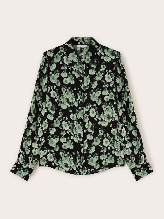Camicia in raso fantasia floreale
