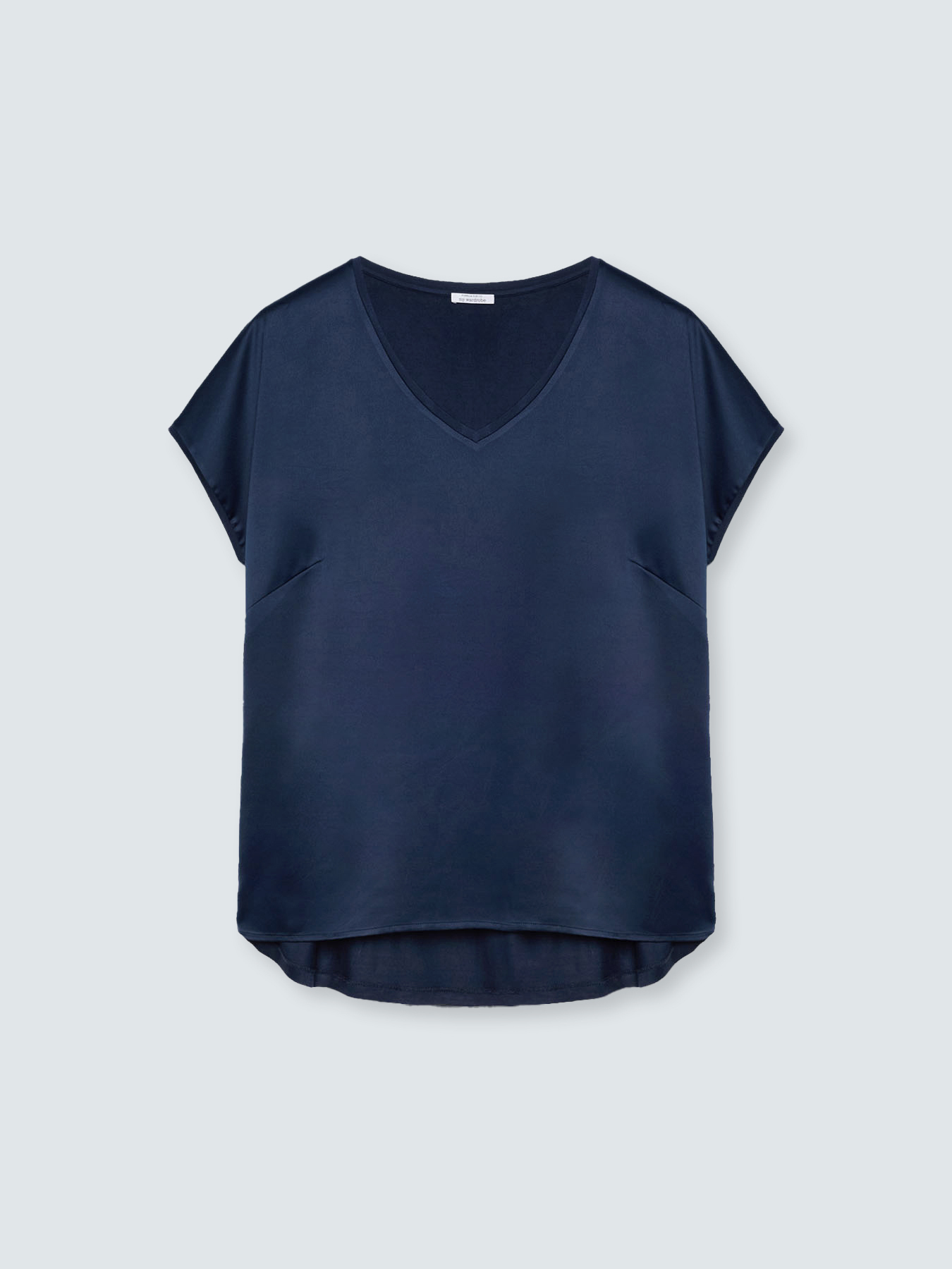 T-shirt bimaterica con scollo a V image number 4