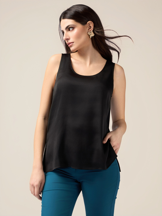 Top bimaterial de color liso