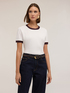 T-shirt with knitted edges image number 2