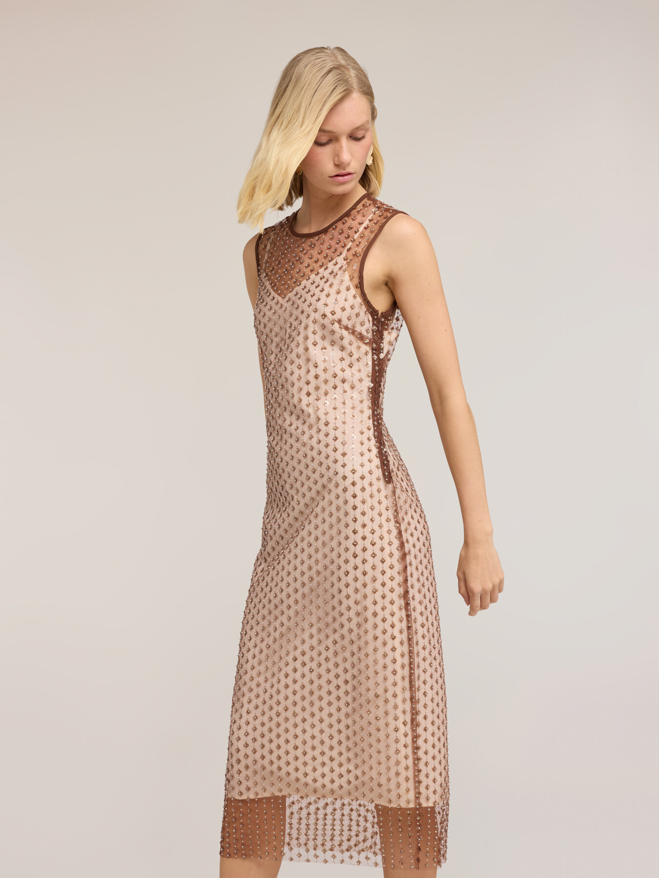 Rochie tip furou din tulle brodat image number 2