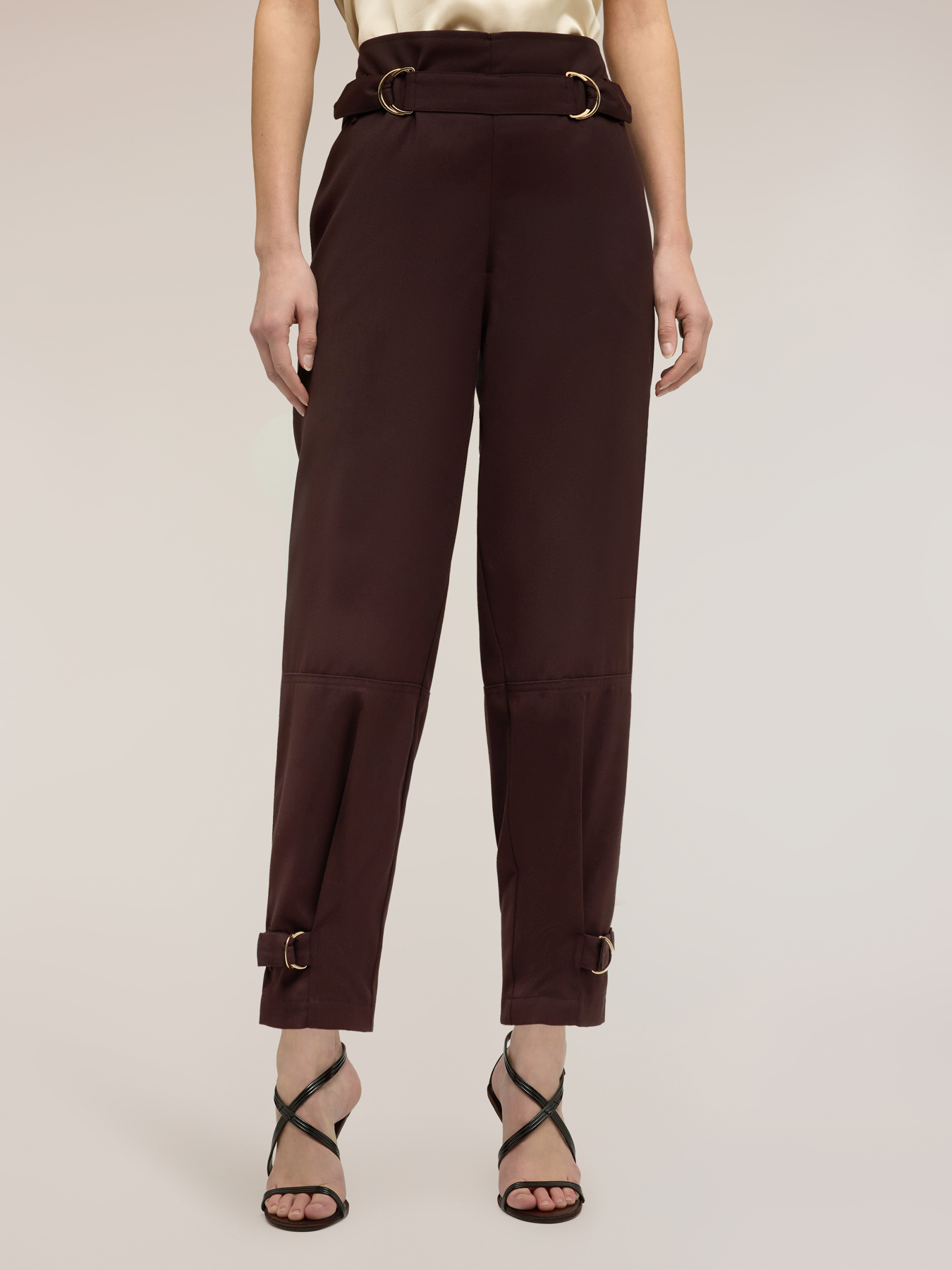 Polyviscose trousers with straps image number 2