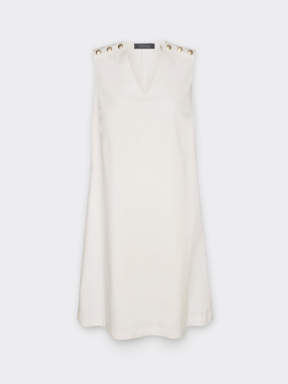 Robe trapèze avec boutons sur les épaules
