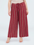 Pantalon Wide Leg en viscose &agrave; rayures image number 0