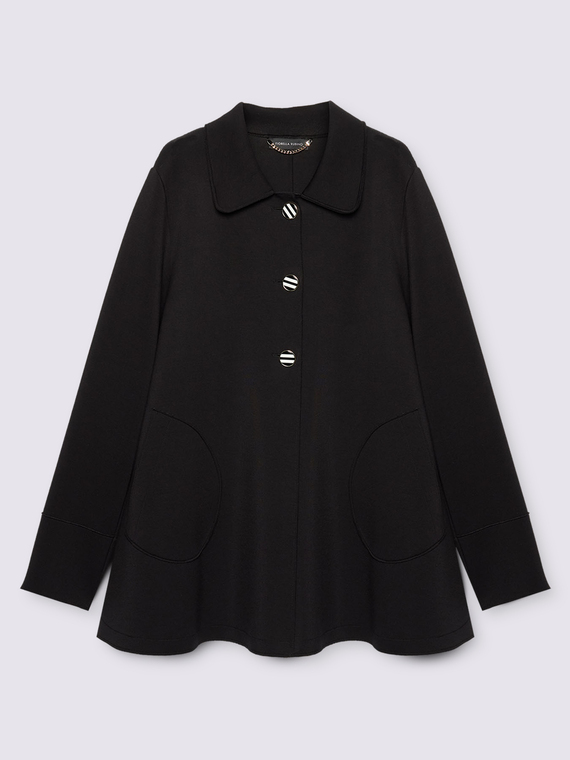 Scuba jacket with decorative buttons