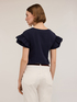 T-shirt with flounce sleeves image number 1