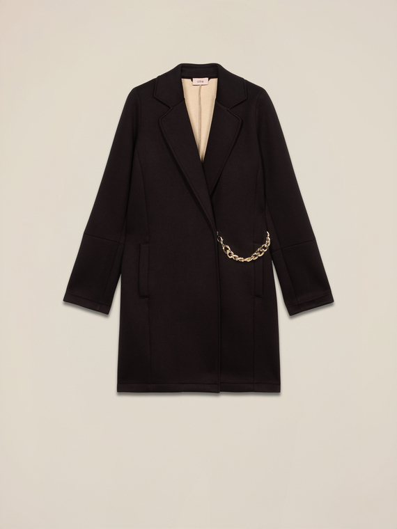 Scuba fabric coat