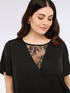 Satin blouse with lace details image number 3