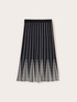 Pleated striped midi skirt image number 4