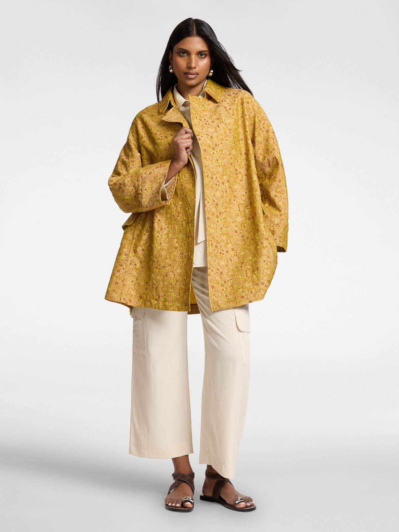 Lightweight jacquard coat image number 2