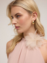 Top halter with chiffon flower image number 3