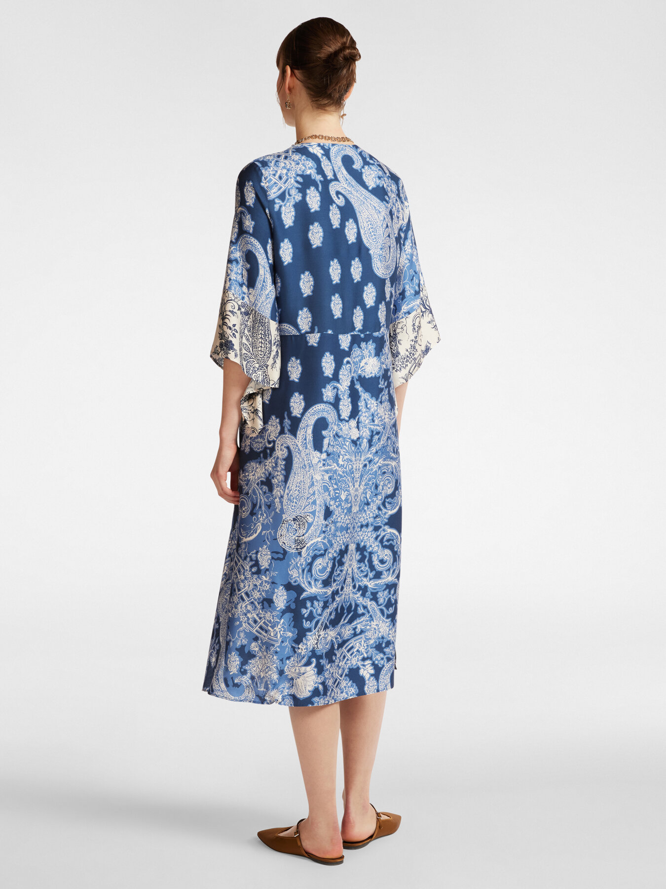 Kaftan dress in two prints image number 1
