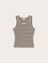 Top a righe in misto viscosa lurex image number 4