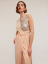 Long peplum dress with full sequin bodice image number 2