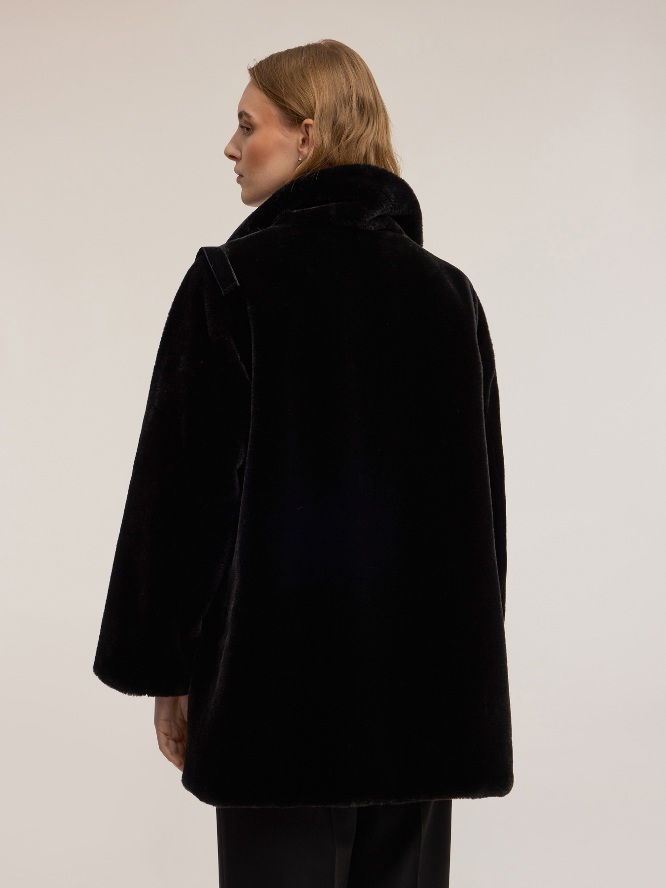 Reversible plush effect coat image number 1