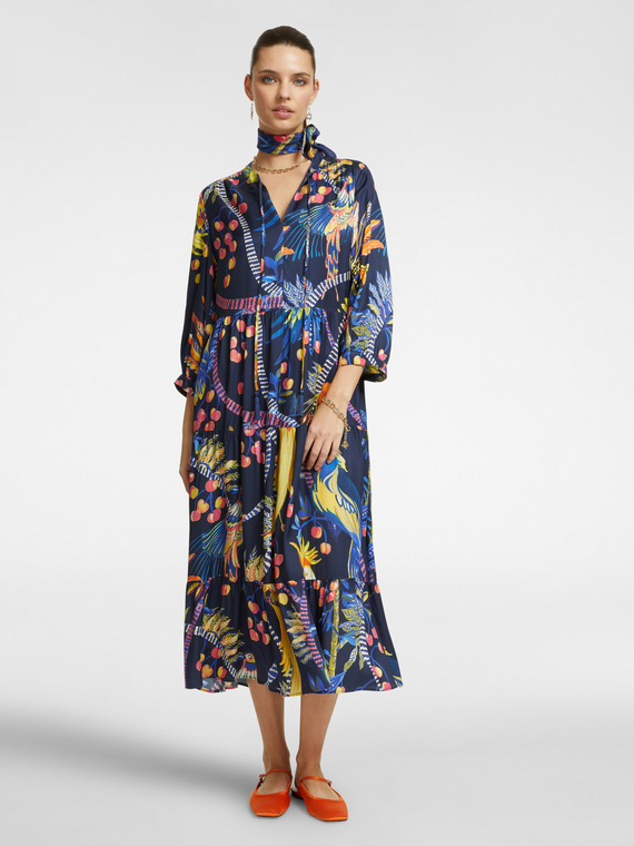 Tropical print dress